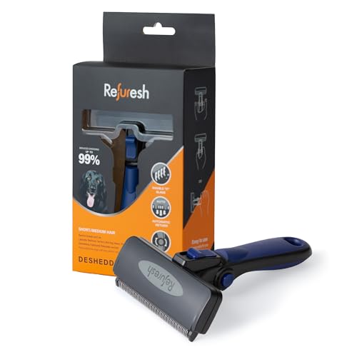 Deshedding Dog Brush for Short (blue / Large)