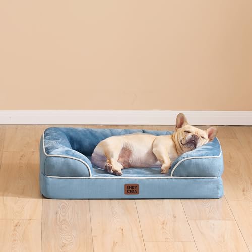 Orthopedic Dog Beds Large Sized Dog (Washed Blue / 36.0"l X 27.0"w X 6.5"th)