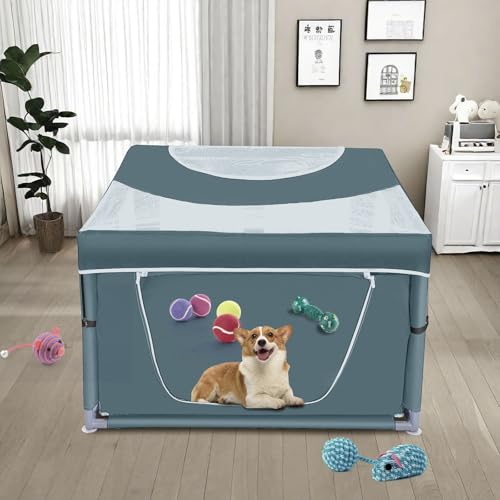 Dog Kitten Playpen with Cover (Green)