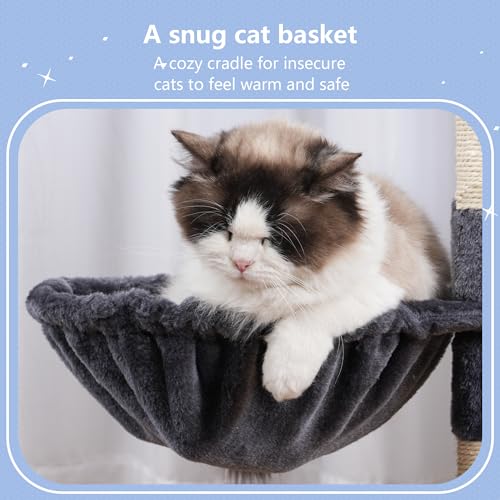 Cat Tree Tower with Removable Toys (41.3 Inches / Smoky Gray)