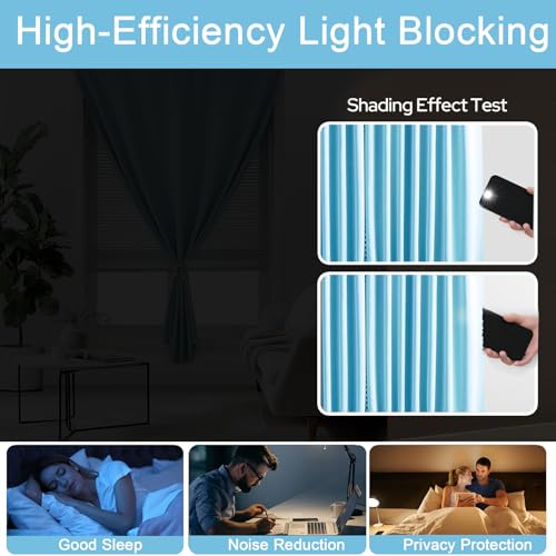 Adhesive Curtains (35"W x 79"L (Pack of 1) / Lake Blue)