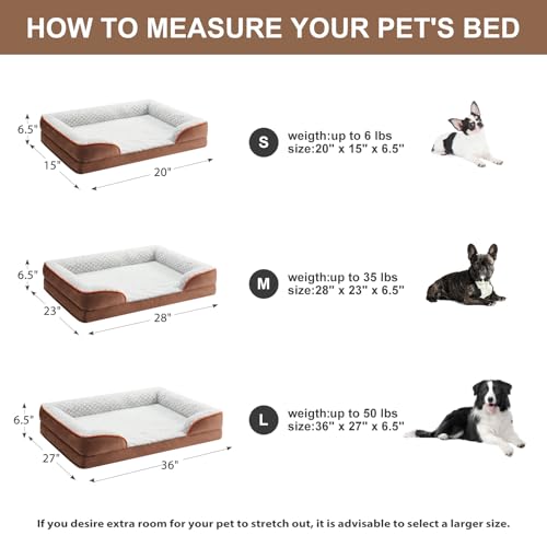 Washable Orthopedic Dog Bed (Coffee / 36"L x 27"W x 6.5"Th)