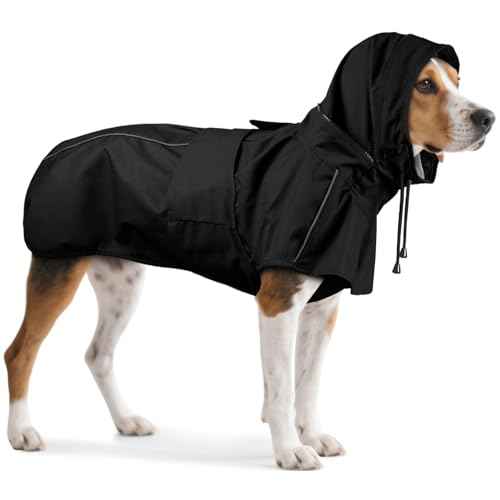Dog Raincoat Waterproof Dog Rain Jacket with Hood (Yellow / Medium)