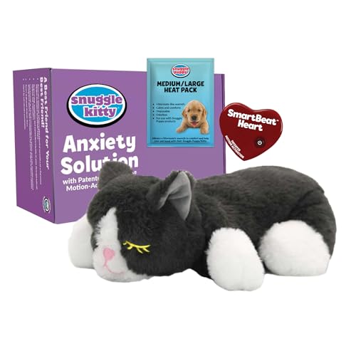 Snuggle Kitty Heartbeat Cat Toy (Grey & White)