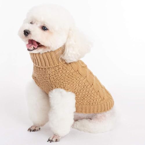 Turtleneck Dog Sweater (X-Small / Khaki)