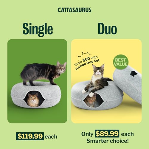 Peekaboo Cat Cave Duo Jumbo Set (Light Gray + Light Gray / Jumbo)