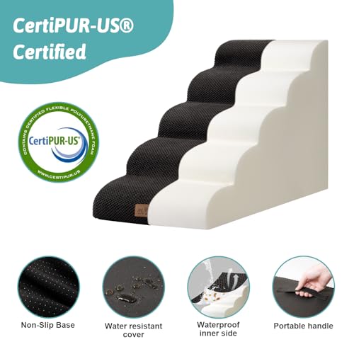 Dog Stairs for Small Dog 22.6" H (Black / Standard:15.7"x33"x22.6")