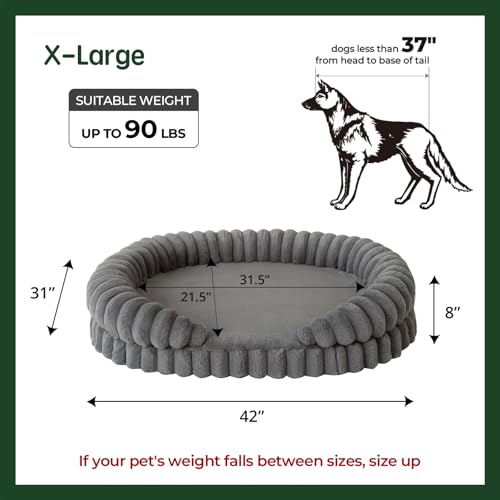 Calming Dog Bed for Extra Large Dogs (Gray / XL)