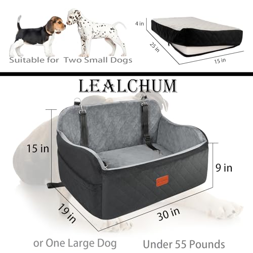 Dog Car Seat Up to 55lb (Black/Grey / Large)