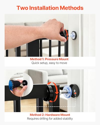 Extra Tall Pet Gate for Cats (Black / 29-41" Wide x 56" Tall)