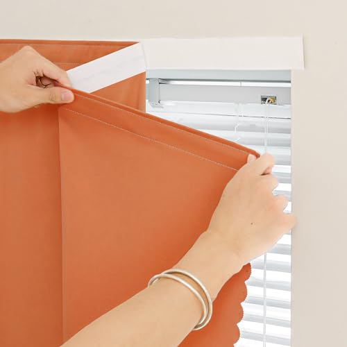 Self Adhesive Curtain (Orange / 47"W x 84"L (Pack of 1))