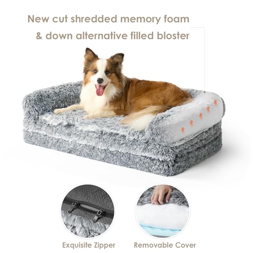 Foldable XXL Dog Bed for Large Sized Dog (54x38x7.5(Folded 38x27) / Grey)