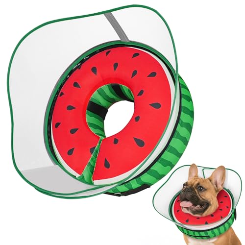 Raised Inflatable Dog Cone After Surgery (Watermelon / S(Neck 7"-10"))