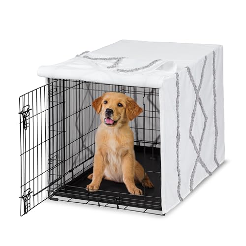 36in. Medium Dog Crate Cover (Grey Fringe / 36.0"L x 23.5"W x 24.0"H)