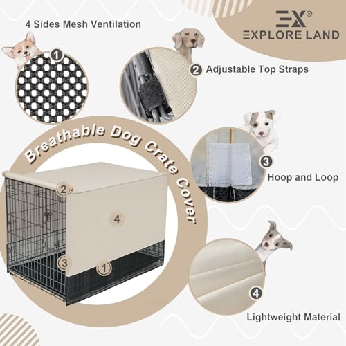 Breathable Dog Crate Cover (18"L x 12"W x 14"H / Tan)