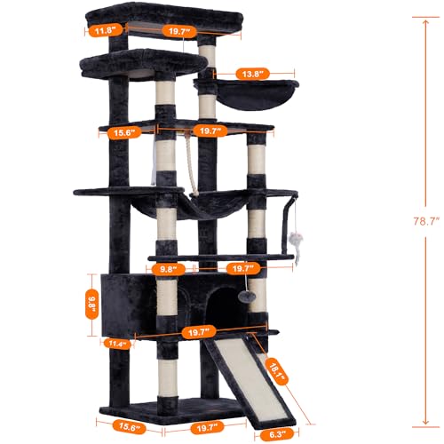 Tall Cat Tree 78 (Smoky Gray / 70 inch)