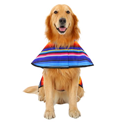 Dog Raincoat with Hood & Leash Hole S (X-Large / Baja Stripes)
