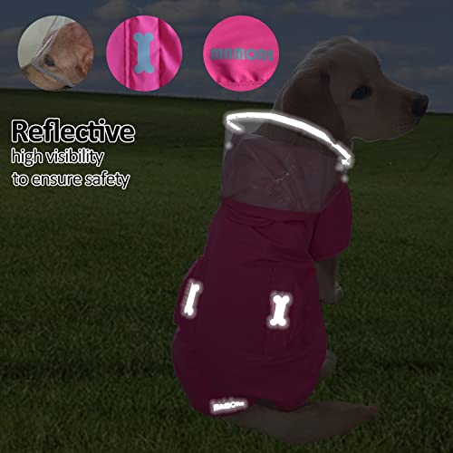 Waterproof Dog Raincoat (Dark Pink / XX-Large)