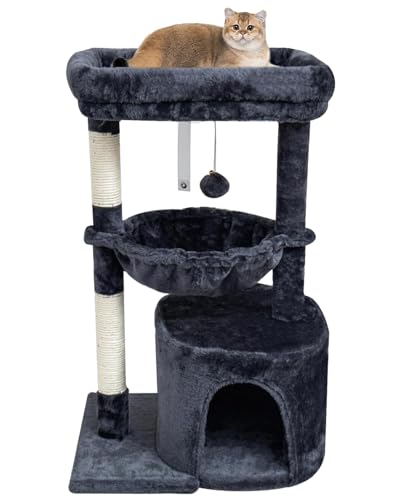 Small Cat Tree for Indoor Cats (29.6" / Smoky Grey)