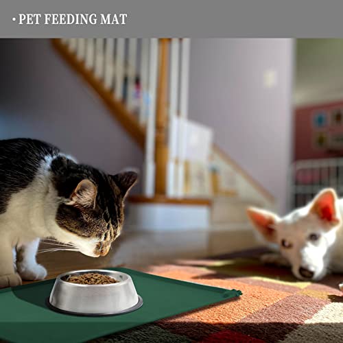Silicone Pet Feeding Mat (Hunter Green / 32" x 24")