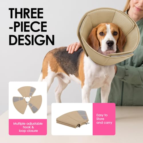 Dog Cones for Medium Dogs (Khaki / Medium)