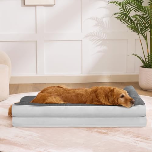 Orthopedic Dog Bed for Medium Size Dog (36.0"L x 27.0"W x 6.5"Th / Grey Flannel)