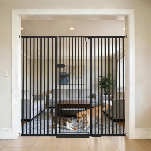 Extra Tall Cat Gate 61.02" High 63.39" (61.02" H-black / 63.39"-67.71" W)