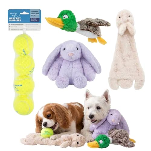 Squeaky Dog Toys with Soft Durable Fabric for Small (Rabbit Rabbit Duck / Small)