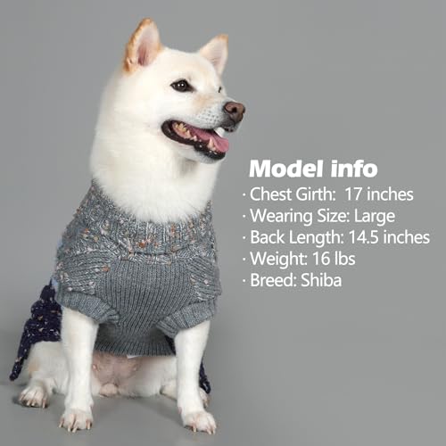 Color Block Dog Sweater for Small Dogs Turtleneck Thermal Knit (Small (7-11lbs) / 03# Navyblue)