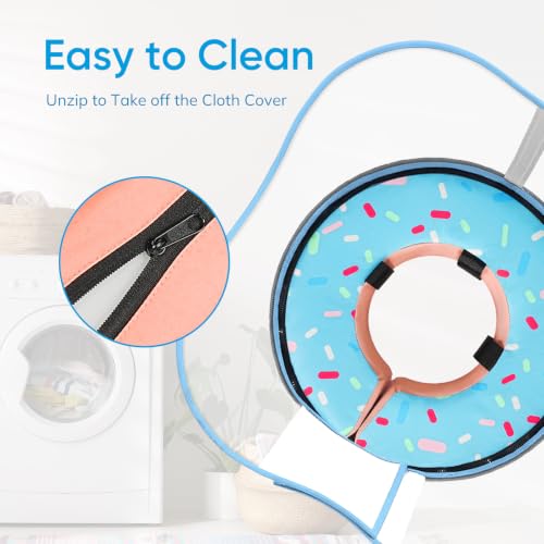 Sponge Dog Cone Collar Stop Licking After Surgery (DonutBlue / L(Neck 11"-14.5"))