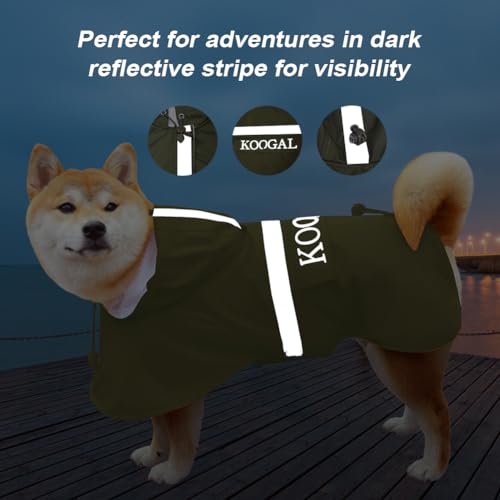 Green Waterproof Raincoat (Green / 2XL-Fit for 20 to 33 pounds)