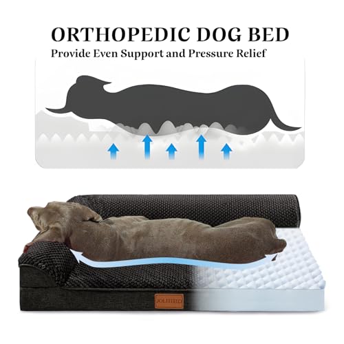Orthopedic XL Dog Bed Large Sized Dog 48''X30'' (XXL:48x30x3.5 IN / Black)