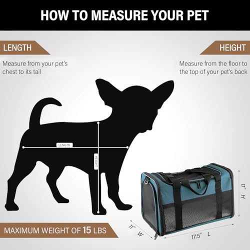 Cat Carrier Portable Foldable Dog Pet Carrier (17.5"L x 11.0"W x 11.0"H / Blue)