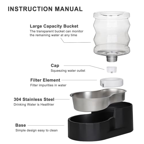 4L Gravity Cat Water Dispenser (4L / Dark Black)