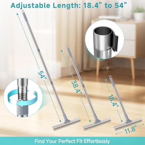 Carpet Rake for Pet Hair Removal Tool (54in-3 pcs-Rake-Grey)