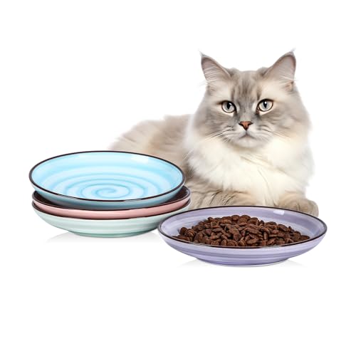 6 Inch Ceramic Cat Bowls (6 Inch, Set of 4 / Gradient Color)