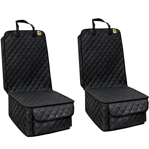 Deluxe Dog Seat Cover for Front Seat (Black-2 Pack)