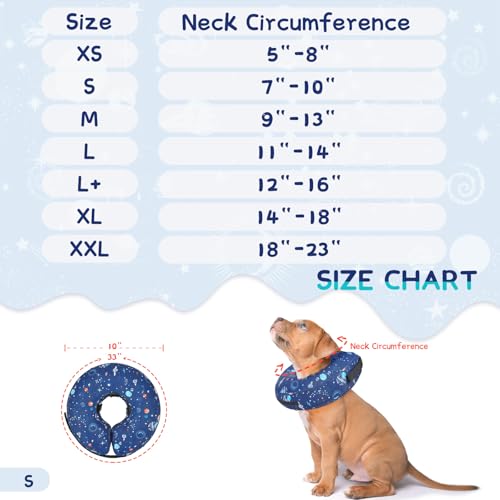 Inflatable Dog Cone Collar Alternative After Surgery (Star / S(Neck 7"-9.5"))
