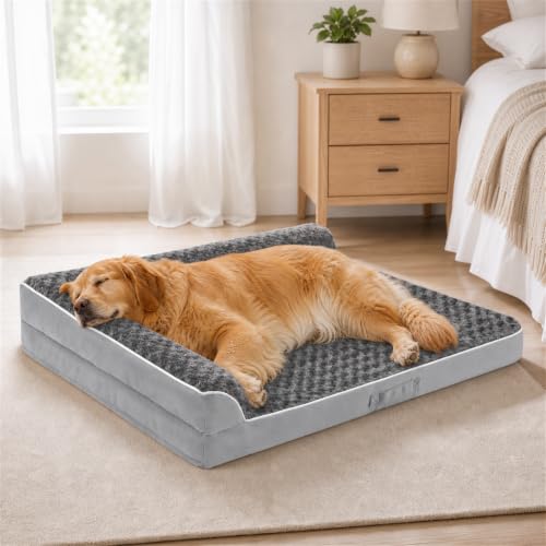 XXL Orthopedic Dog Bed (48.0"L x 35.0"W x 7.5"Th / Grey)