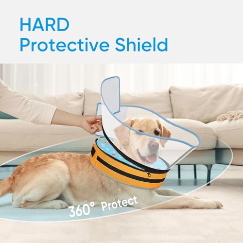 Sponge Dog Cone Collar Stop Licking After Surgery (DonutBlue / M(Neck 8.5"-11.5"))