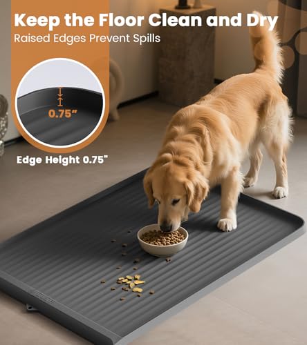 Dog Food Mat 36"x24" (Grey)