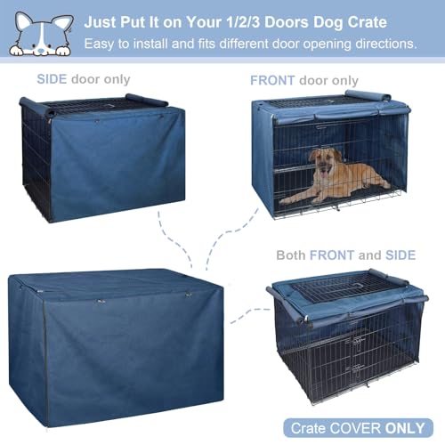 Dog Crate Cover for 24 Inches Wire Cage (Lattice Blue / 24.0"L x 18.0"W x 20.0"H)