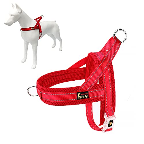 No Pull Dog Harness for Puppy Small Dogs (XS: chest 13.8"-17.3" / Red)