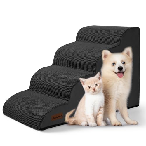 Dog Steps for Bed or Couch (Black / Standard 4-Step 17.4"H)
