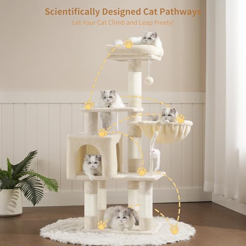 Cat Tree with Toy (43.3 inch / Beige)