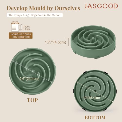 Slow Feeder Dogs Bowl for Large Medium Dogs (Large / Sage Green)