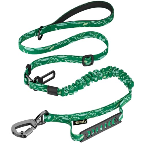 Tactical Bungee Shock Absorbing No Pull Dog Leash (Leaves)