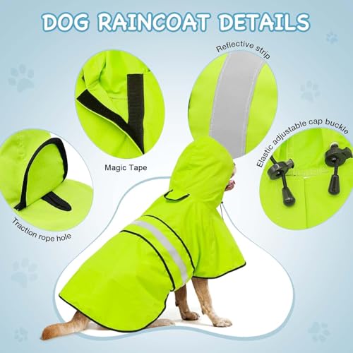 Hooded Dog Raincoat (Green / Large)