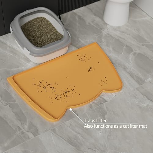 Large Dog Food Mat (24"L x 15"W / Honey)