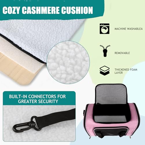 Dog Cat Carrier Pet Carriers for Large Cats Small Dogs Carrier Soft Sided Puppy up to 25Lbs Dog Carrier Portable Foldable Dog Cat Travel Carrier (20.0"L x 13.0"W x 13.0"H / Pink)
